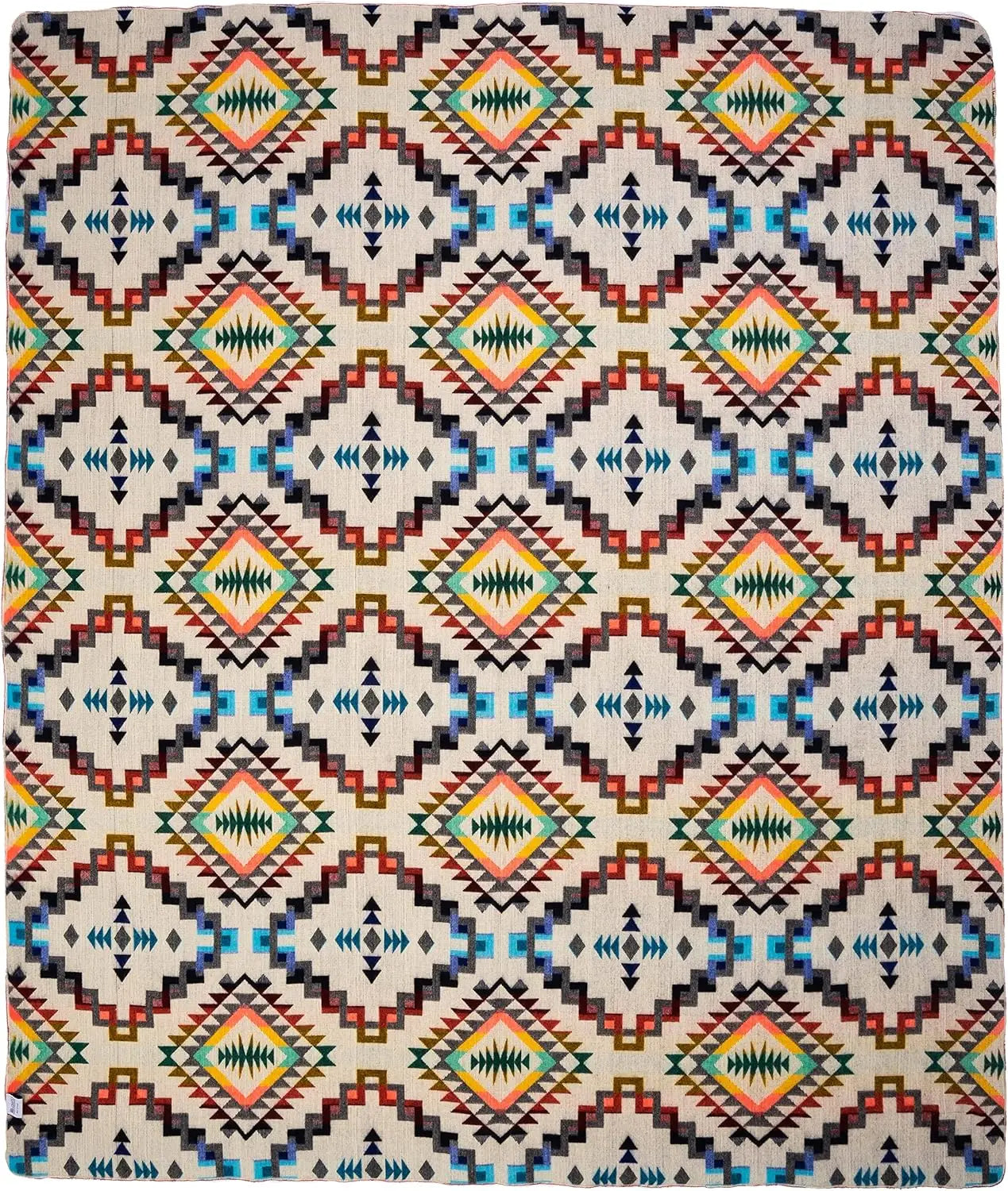 Large Wool Blanket Throw, Handmade in Ecuador, Ultra-Soft & Hypoallergenic, 94" x 78", Rainbow Colors