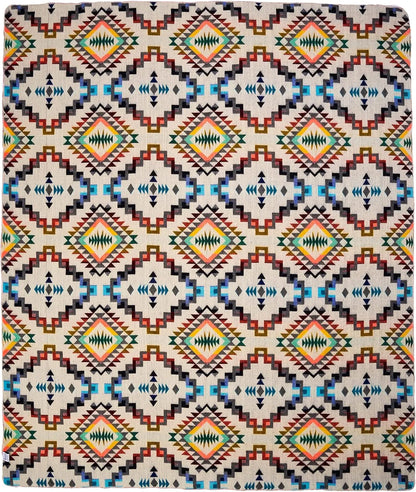 Large Wool Blanket Throw, Handmade in Ecuador, Ultra-Soft & Hypoallergenic, 94" x 78", Rainbow Colors