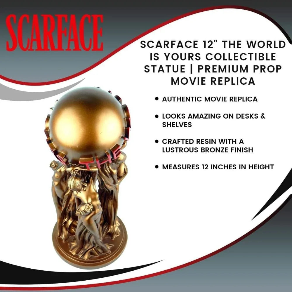 Premium Movie-Themed Collectible Statues: Scarface The World is Yours 12-Piece Home Decor for Birthdays and Gifts