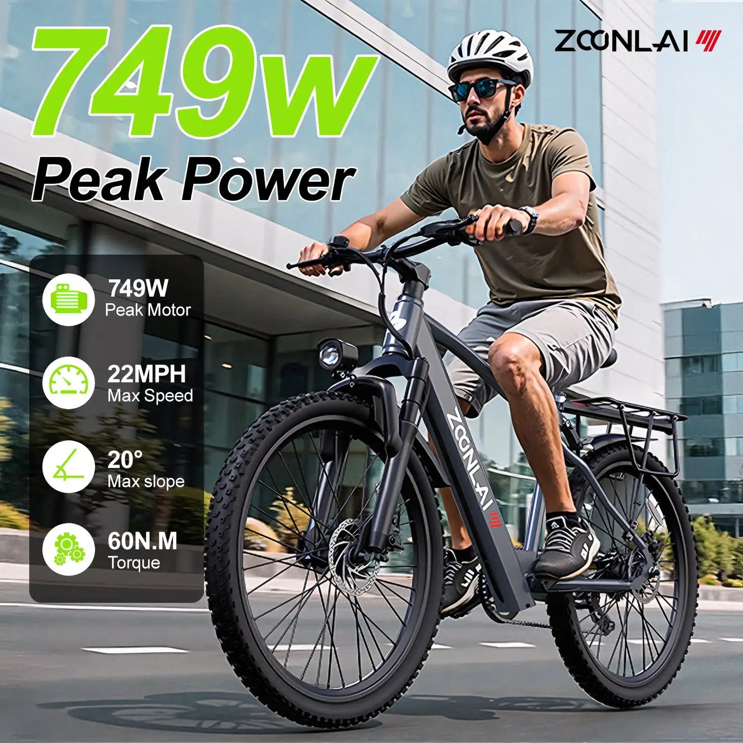 26-Inch 500W Electric Bike for Adults, 40 Miles 20Mph 360Wh Removable Battery, 7-Speed, 26-Inch Tires