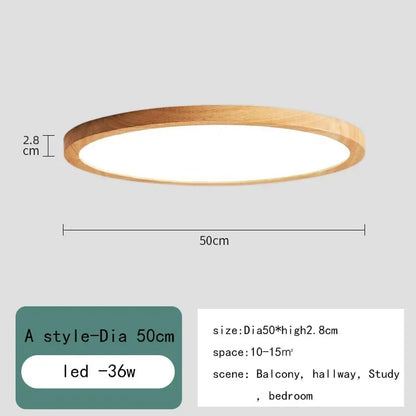 Solid wood LED ceiling light simple wooden design living room master bedroom dining room balcony new lighting fixtures