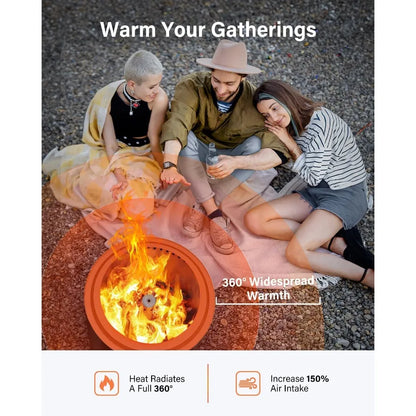 Smokeless Fire Pit with Removable AshPan for Outdoor Patio Backyard and Camping 19Inch Diameter 304 Stainless Steel Firepit in