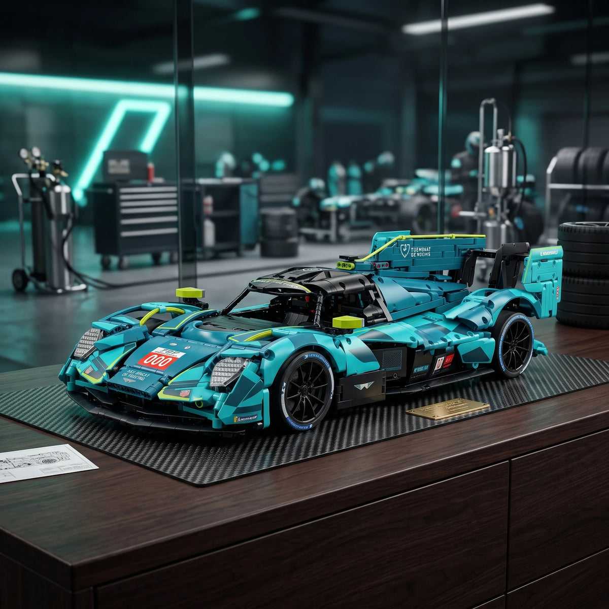 MOC 1:8 2025 Le Mans 24h Aston Martin Valkyrie THOR Team Building Blocks 3069PCS