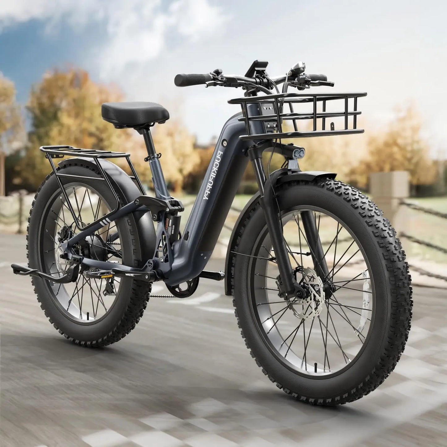 PUCKIPUPPY Boxer-ST Electric Bike 960W 48V 20AH Electric Bicycles 26" x 4" Fat Tire Full Suspension Ebike with 2-Year Warranty