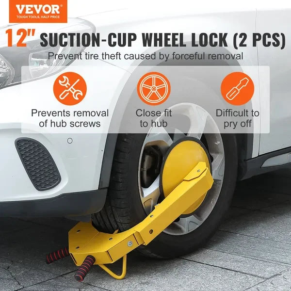 VEVOR Wheel Lock Clamp, 2-Pack Trailer Wheel Lock, Heavy-Duty Anti Theft Tire Lock, Trailer Wheel Locks for RV Trailers, Cars, T