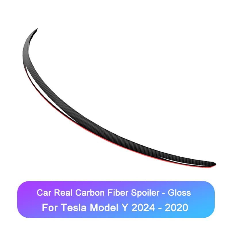 Real Carbon Fiber Spoiler for Tesla Mode Y 2024 - 2020 Accessories Car Rear Trunk Tail Wing Original Spoiler Modification Parts