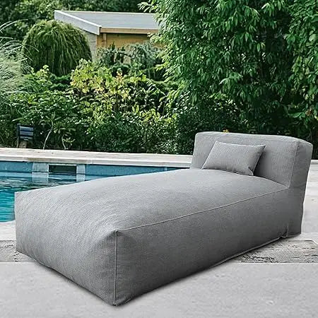Outdoor Bean Bed Chair Sun Lounger, Outdoor Couch Sofa for Patio & Pool, Foam Filling Day Bed Furniture, Comfy Lazy Sofa for Out