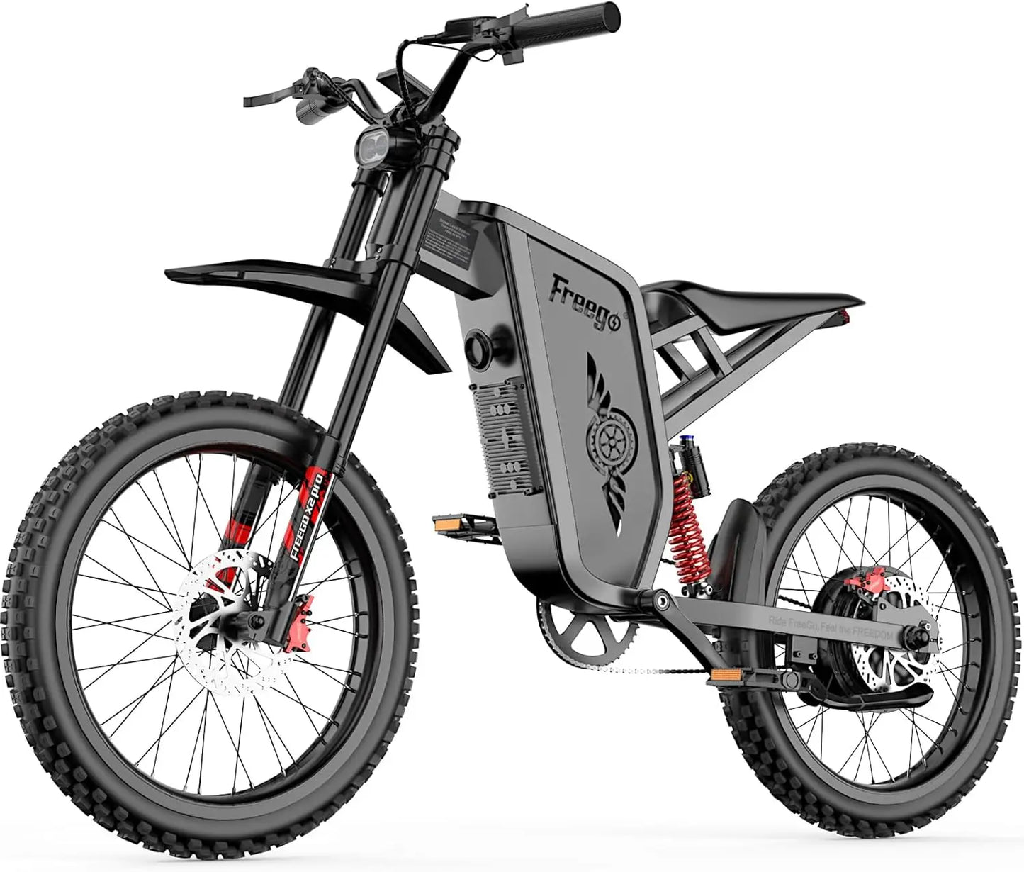 Freego X2 Electric Motorcycle for Adults 6000W Motor 50MPH Off Road Electric Bicycle 1800wh Battery 7 Speed Electric Dirt Bike