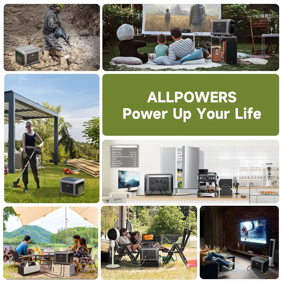 ALLPOWERS R2500 2016Wh LiFePO4 Portable Solar PowerStation Foldable Solar Panel SP037 400W / 2X400W Solar Charger for RV Camping
