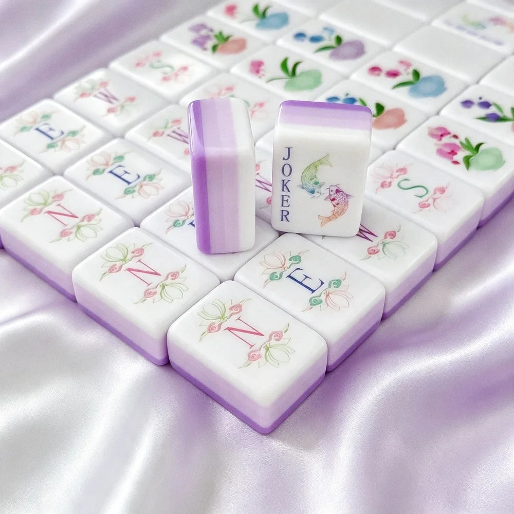 4-Layer Engraved American Mahjong Set 160 Acrylic Mah Jongg Tiles Family Party Club Board Game Mahjong Title with Dice Rule Card