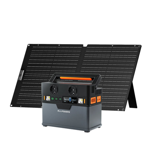 ALLPOWERS Portable Power Station S300 Solar Generator & 100W Foldable Solar Panel for Camping RV