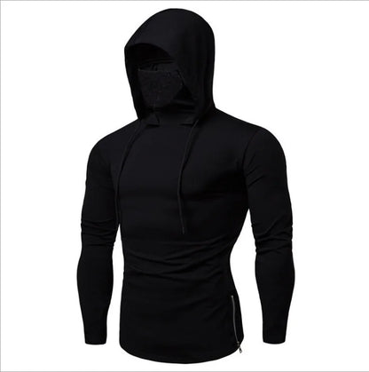 New Embroidery Turtleneck Sweatshirt For Men Japanese Ninja Hoodies Autumn Hip Hop Fleece Pocket Streetwear Oversized Y2K Hoody
