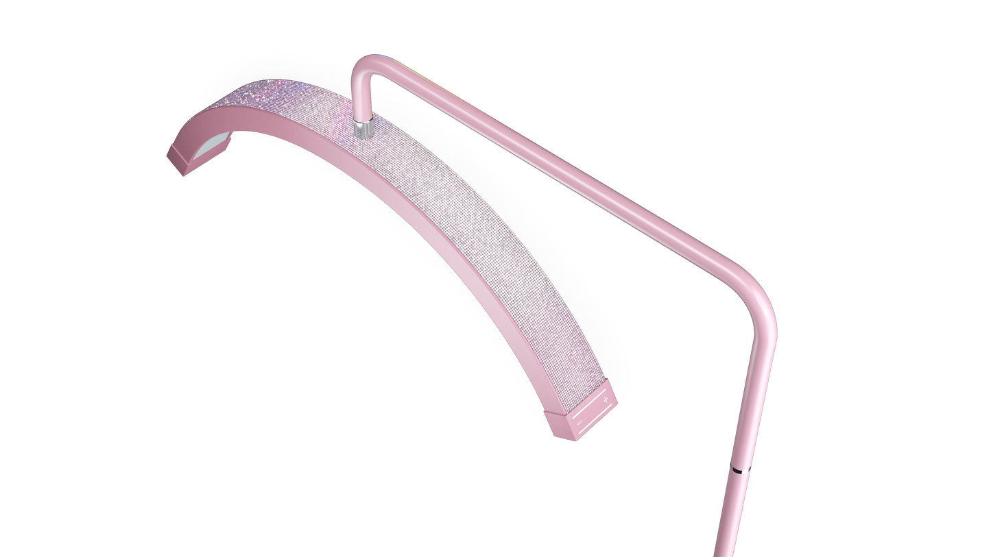 Fosoto LED Half-Moon Shaped Light Led Video Lash Light Floor Stand  Beauty Eyelash Tattoo Makeup