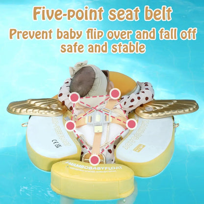 HECCEI Swim Float with Canopy UPF 50+ Sun Protection Pearl Foam Mambobaby  Non-Inflatable Solid Baby Pool Float with Tail