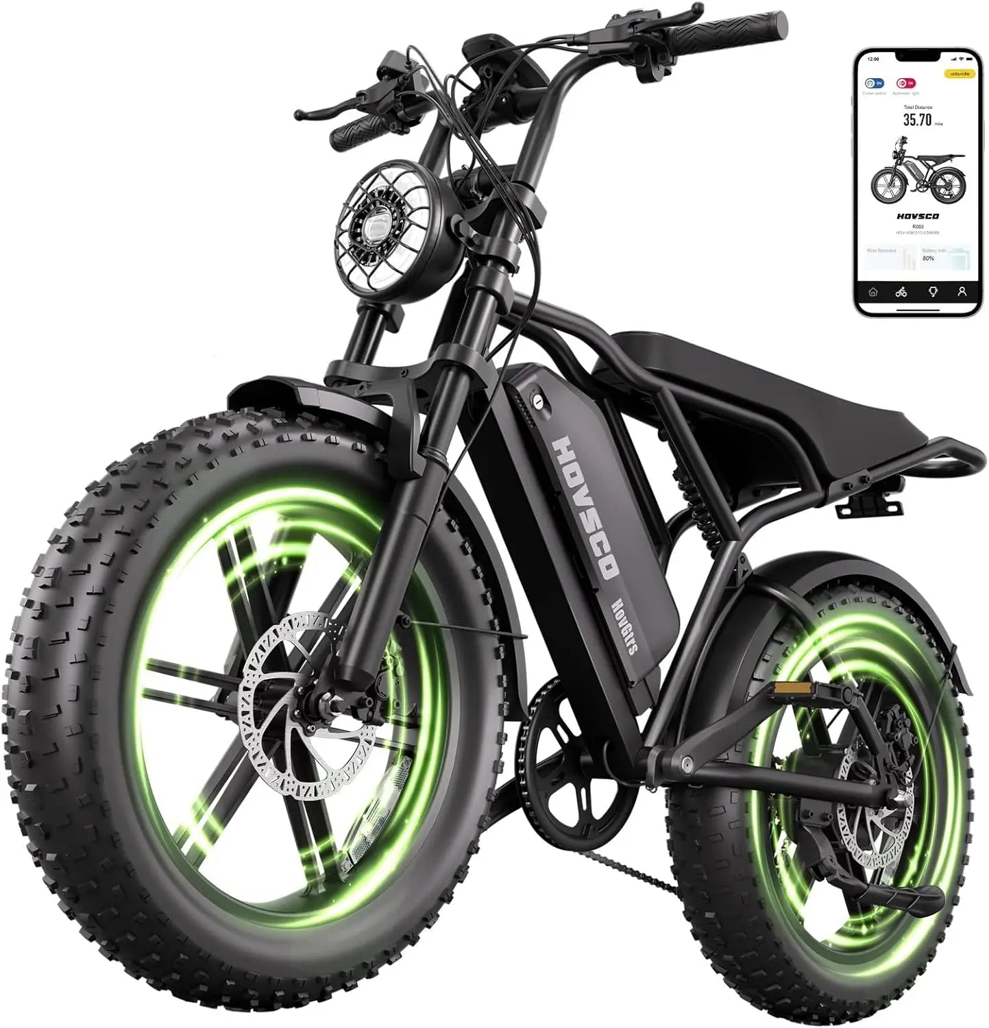 Electric Bike for Adults-1500W Peak Motor, 32MPH Off-Road Fat Tire Ebike, 20"x4.0" Tires, 48V 15/25AH Battery, Dual Suspension