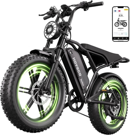 Electric Bike for Adults-1500W Peak Motor, 32MPH Off-Road Fat Tire Ebike, 20"x4.0" Tires, 48V 15/25AH Battery, Dual Suspension