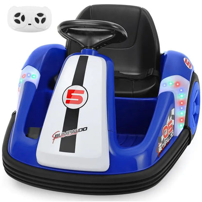 12V Kids Bumper Car with Big Wheel, 2.2 Mph Max, Toddler Bumper Cars with Remote, Baby Bumping Toy Car with DIY Stickers,360 Deg