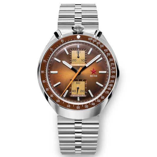 RED STAR Bull Head Chronograph Men Super Luminous 1963 ST1901 Movement 3D Bubble Mirror Pilot Mechanical Wrist Watches