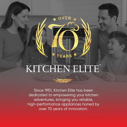 Kitchen Elite 16 Quart French Door Air Fryer Oven Family Size Countertop Convection Cooker with LED Display Stainless Steel Ide