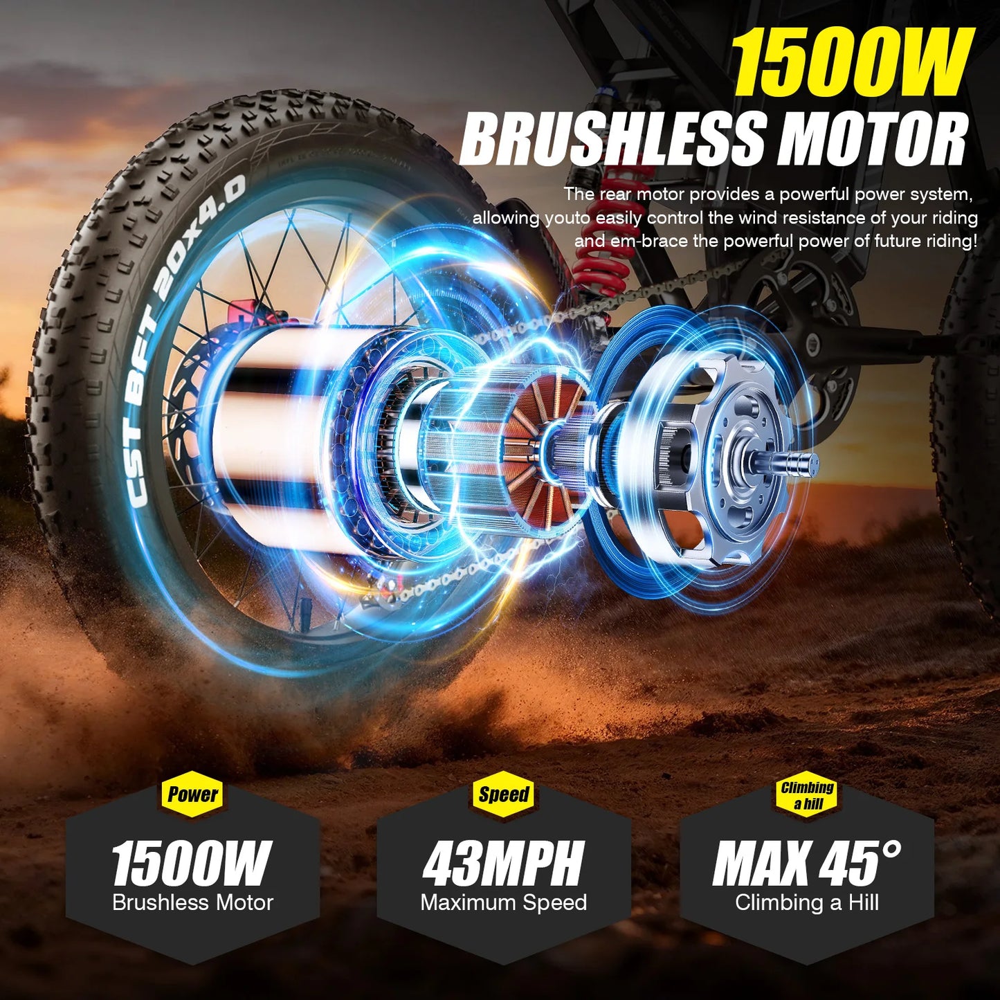 S900 Off-road Electric Bike 1500W60V30Ah All-terrain Motorcycle Parameters Suitable for Urban Mountain Riding,E bike for Adult