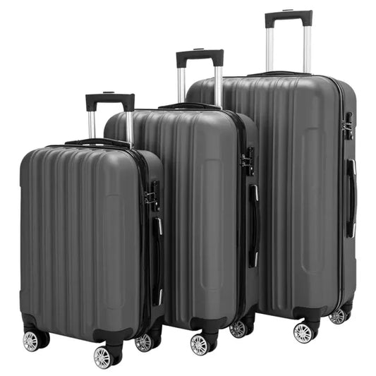 3 in 1 Multifunctional Large Capacity Traveling Storage Suitcase Luggage Set Dark Gray Lightweight Durable ABS Hard Shell with Spinner Wheels TSA Lock for Business Family Vacation and Long Distance Trips