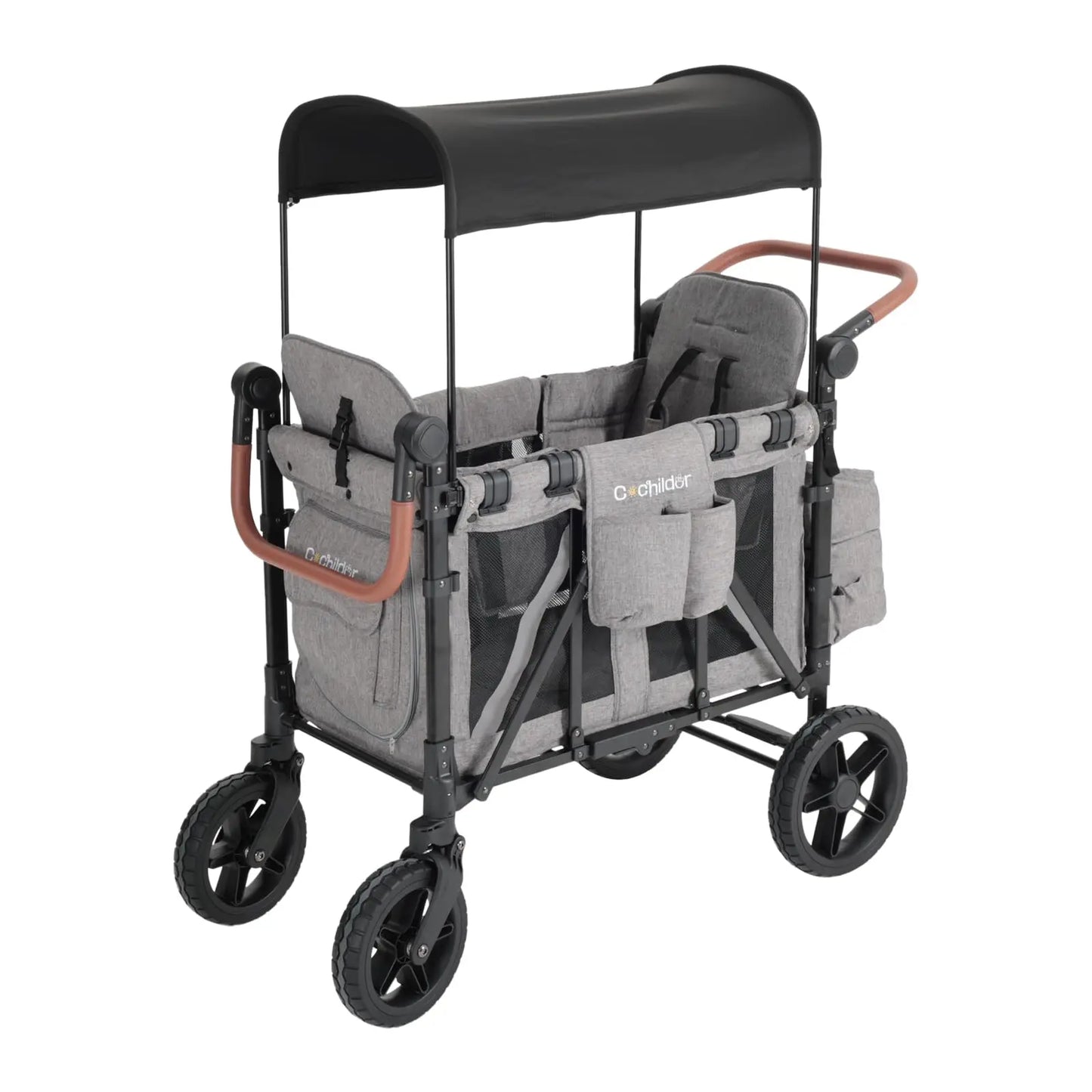 Baby stroller suitable for 2 children, foldable outdoor camping vehicle, shock-absorbing newborn stroller