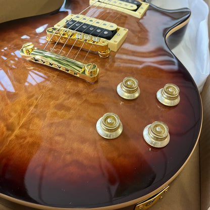 Customized brown electric guita zebra pick-up gold accessories rosewood fingerboard cherry wood body Free Shipping