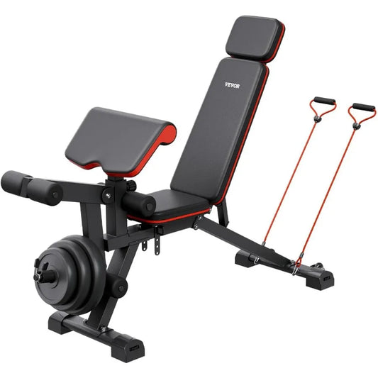 Weight Bench, 800lbs/660lbs Adjustable Weight Bench Press for Full Body Workout, Exercise Sit-up Bench for Home Gym Strength Tr