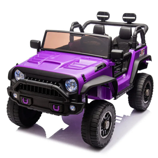 Two-seater Children's Truck With Parental Control  Children's Off-road Vehicle  Independent Seat Belt  Purple Electric Vehicle