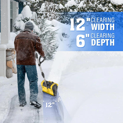 3000RPM Brushless Electric Snow Sweeper Rechargeable Cordless Handheld Household Street and Yard Snow Removal Tool with Battery