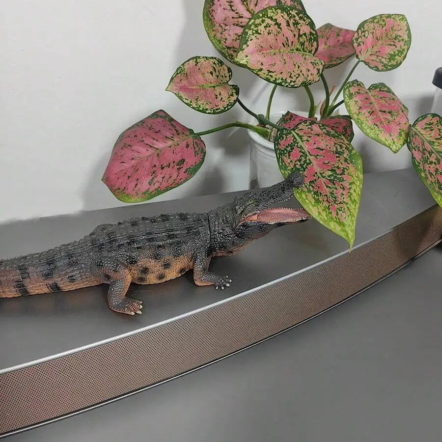 Realistic Solid Wild Animal Crocodile Model Figurine, Suitable For Yard, Garden, Miniature Farm, Plant Decor, Car Decor, Home De