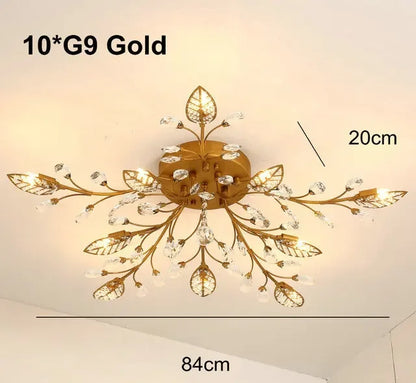 Modern Minimalist Crystal Ceiling Light Tree Branch American Style Creative Personality Living Room Designer Bedroom Bookstore