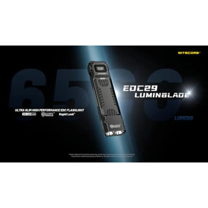 EDC296500 Lumen Every Day Carry Rechargeable Flashlight with EcoSensa USBC Charging Cable for Outdoor Adventures Emergency Prep