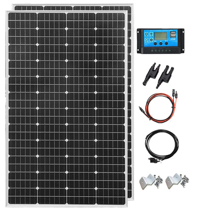 19.8V 200W Glass Rigid Solar Panel China 26.4V 200W 400W Monocrystalline Waterproof Solar Panels Charging 12V Camping/Home/RV CE