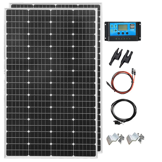 19.8V 200W Glass Rigid Solar Panel China 26.4V 200W 400W Monocrystalline Waterproof Solar Panels Charging 12V Camping/Home/RV CE