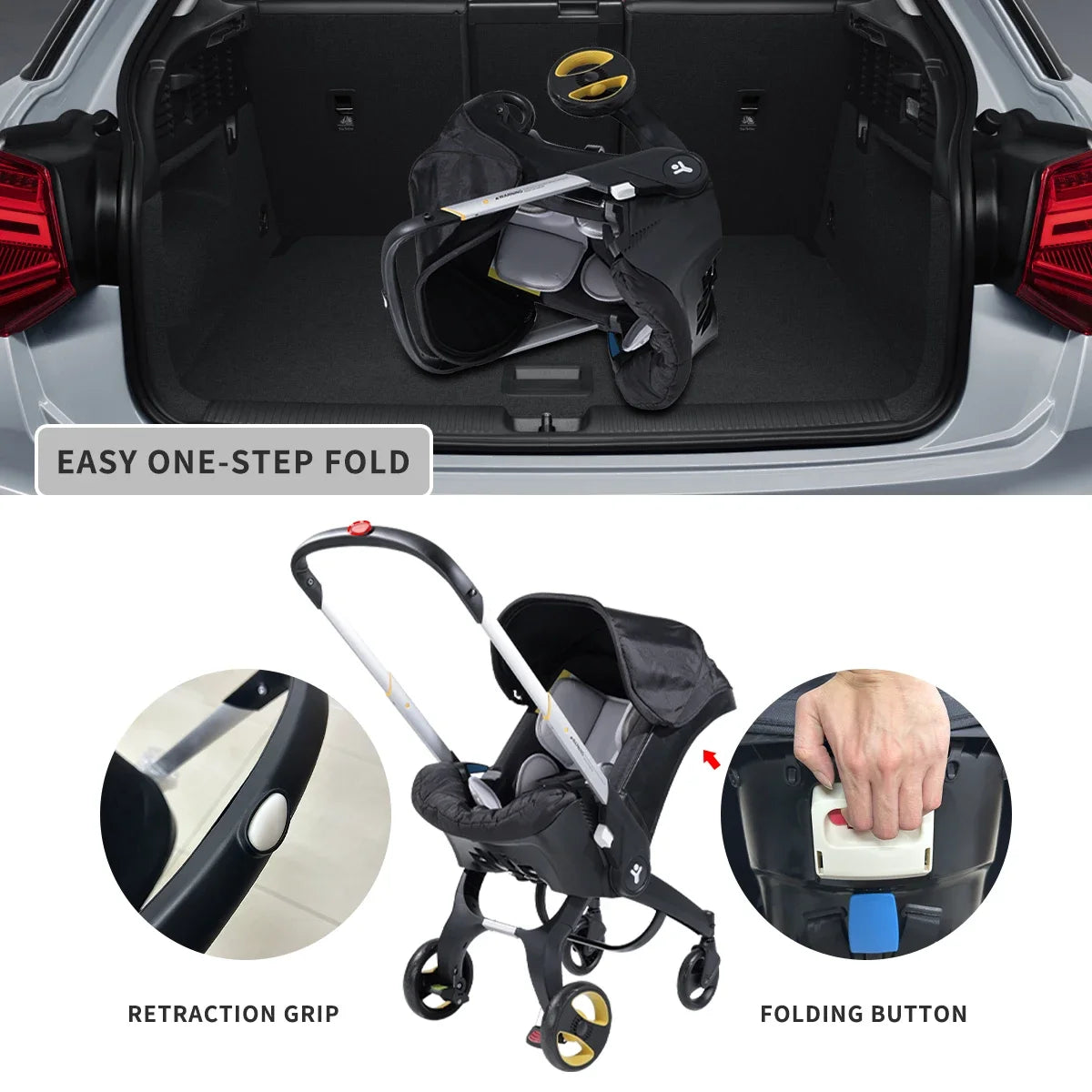 Foldable baby stroller, a great helper for outdoor travel, portable newborn stroller, two-way push, suitable for 0-3 years old