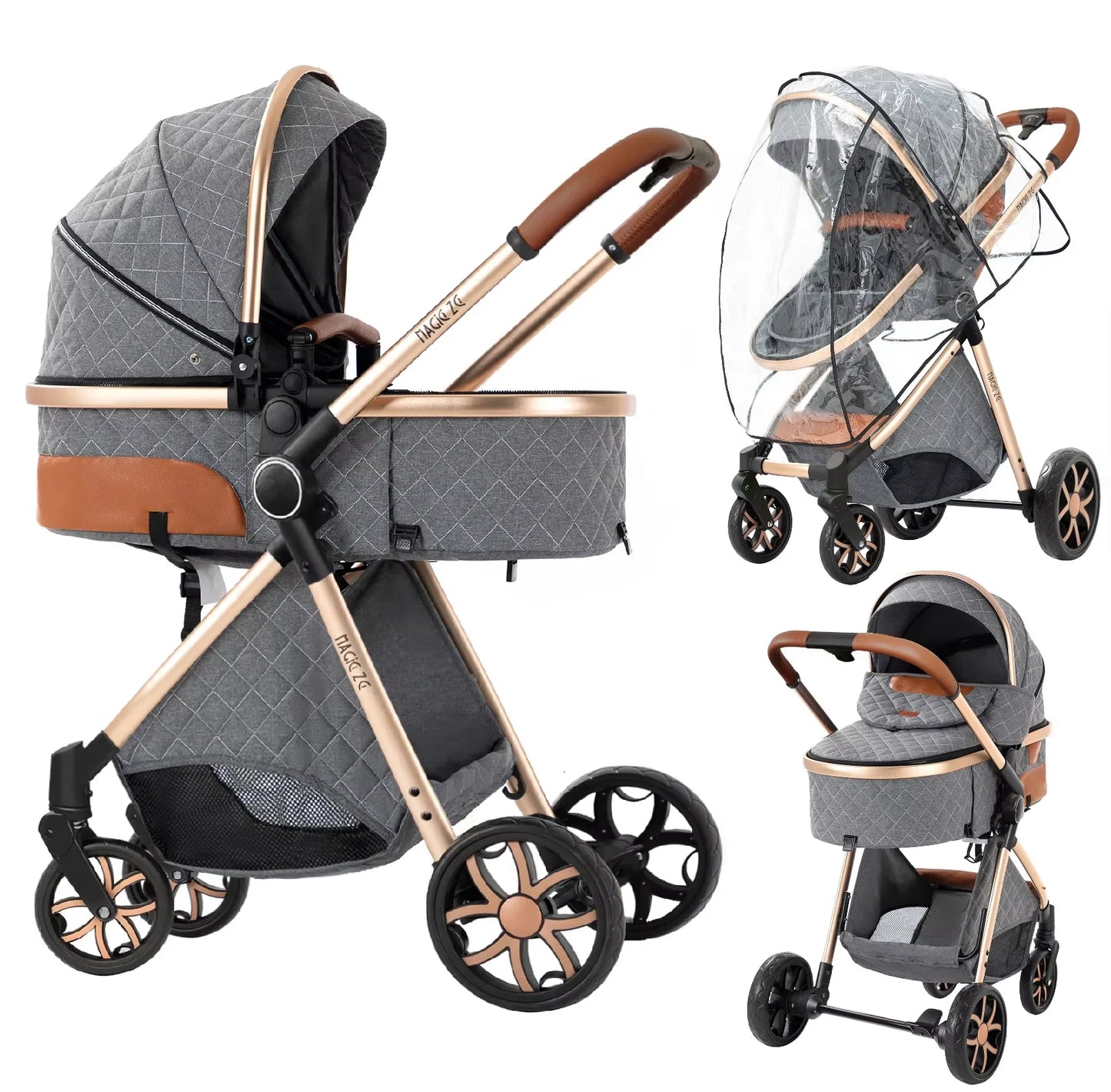 Portable Baby Stroller  2-in-1 Pram Foldable Pushchair Lightweight Travel System Buggy Newborn New Model Carriage