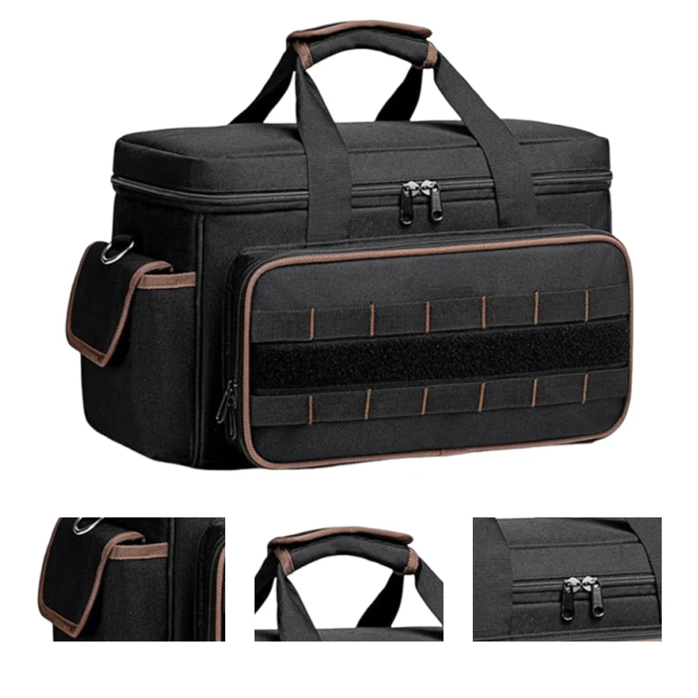 17 Inch Heavy Duty Tool Bags Waterproof Multi Pockets Tool Organizer Tool Pouch with Adjustable Shoulder Strap Large Tool Bag