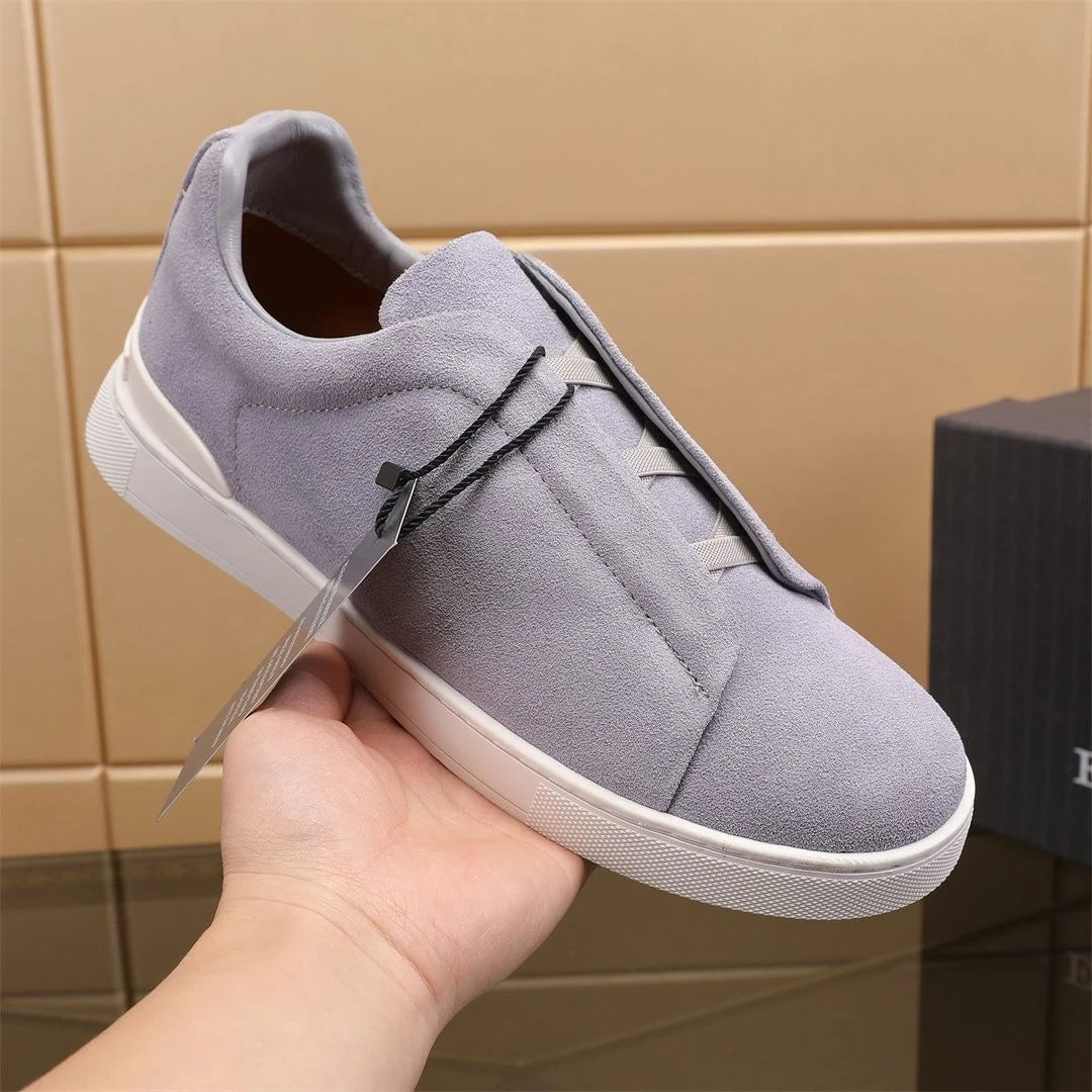 2025 New Genuine Leather High-End Men's Shoes, Slip-On European Trend Board Shoes, Casual Commute Versatile