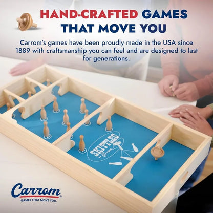 Carrom Skittles Game – Wooden Family Board Games for Family Night – Indoor and Outdoor Large Board Games for Adults & Children