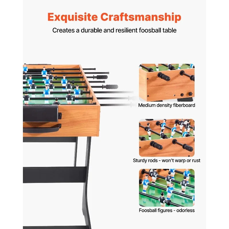 42 inch Folding Foosball Soccer Game Table Standard Size Indoor Table for Home
