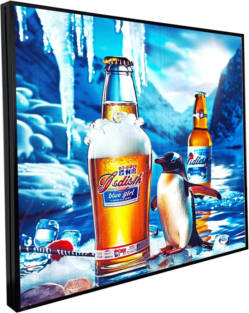 P4 Full Color LED Digital Sign, 40''x40'' Scrolling Text LED Advertising Screen Use WiFi and USB Programmable LED display