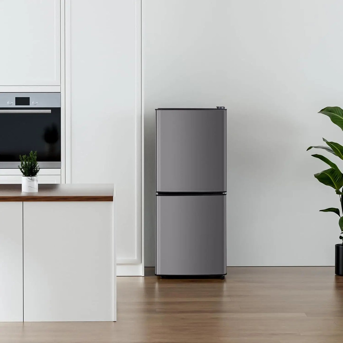 4.2 Cu Ft Mini Fridge for Bedroom, 2 Door Small Fridge, 7 Level Thermostat, LED Light, Small Refrigerator for Bedroom, Office