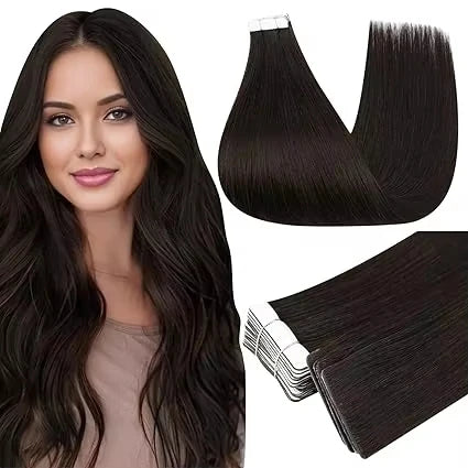 Full Shine Injection Remy Tape in Hair Extensions Pure Color Straight Remy 20 Pcs 50 Grams Skin Weft Thick Ends For Daily
