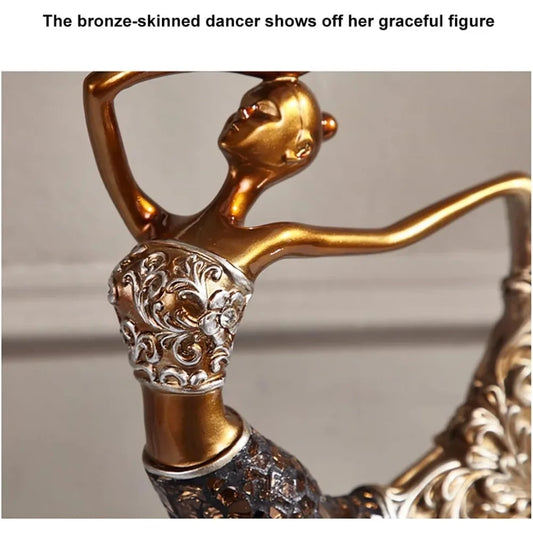 homary 3PCS Peacock Dancer Figurines Statue Vintage Romantic Resin Sculpture Set Decorative Ornaments for Office Desktop Bookshe