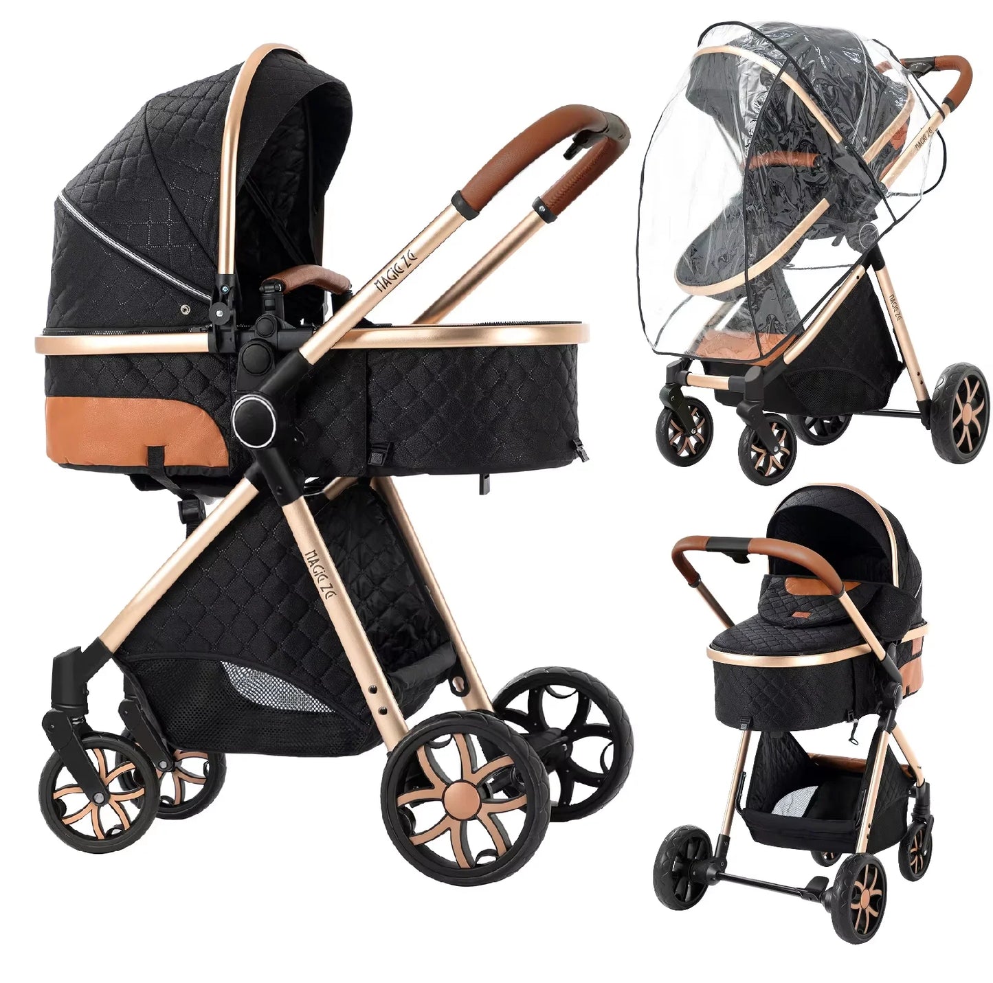 Portable Baby Stroller  2-in-1 Pram Foldable Pushchair Lightweight Travel System Buggy Newborn New Model Carriage