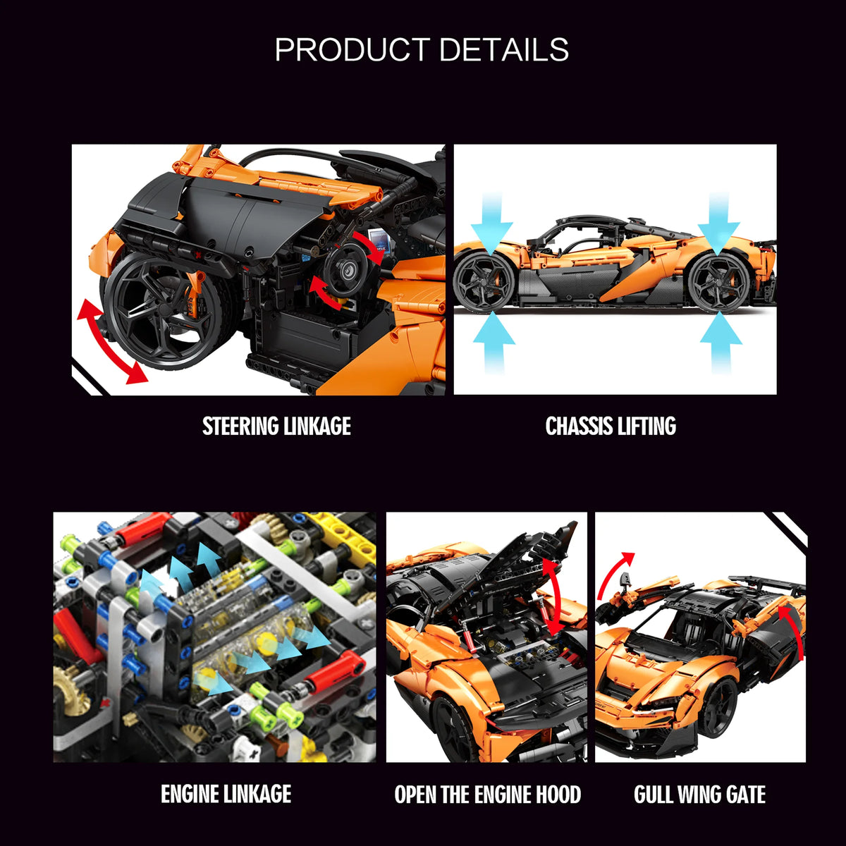 1:8 McLaren W1 MOC Technic Racing Car Building Blocks Set 4236 Pcs Birthday Gift