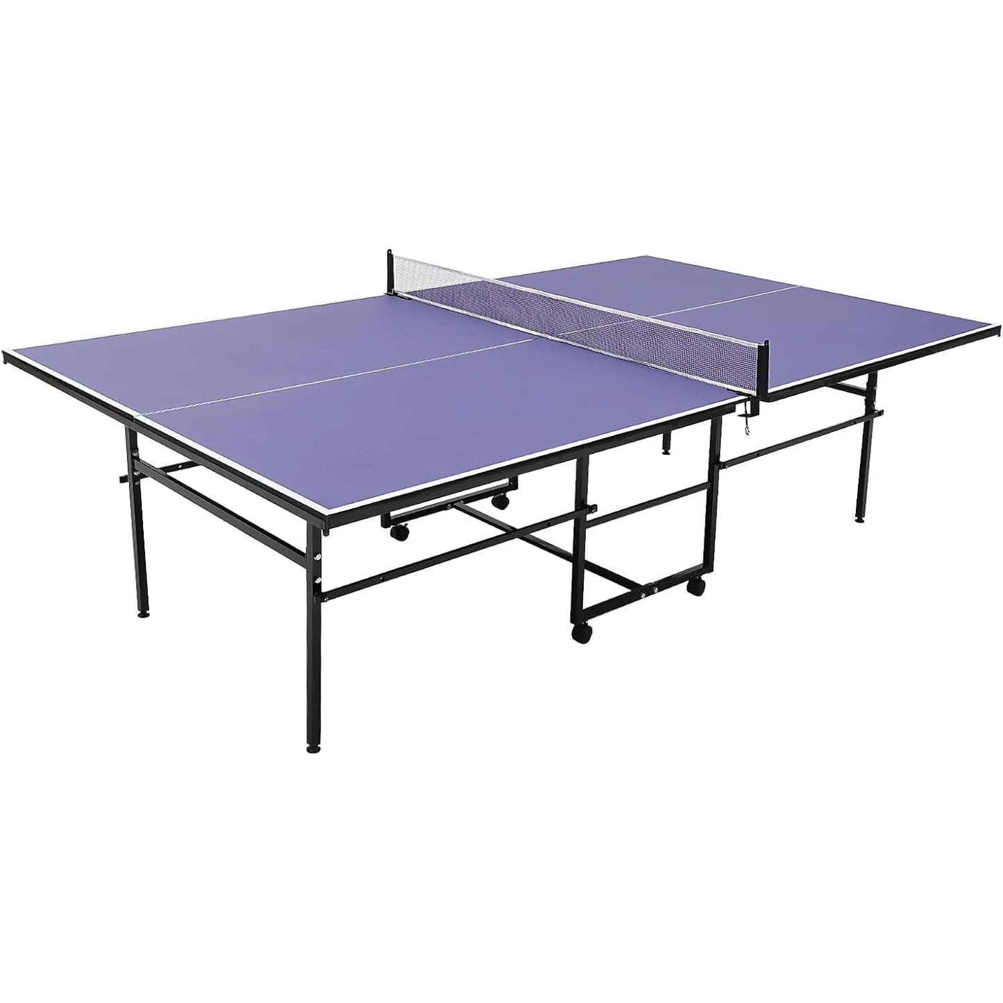 Portable Collapsible Table Tennis Table Set 8FT Indoor/Outdoor Ping Pong Table for Family Recreation & Gifts Quick Assembly
