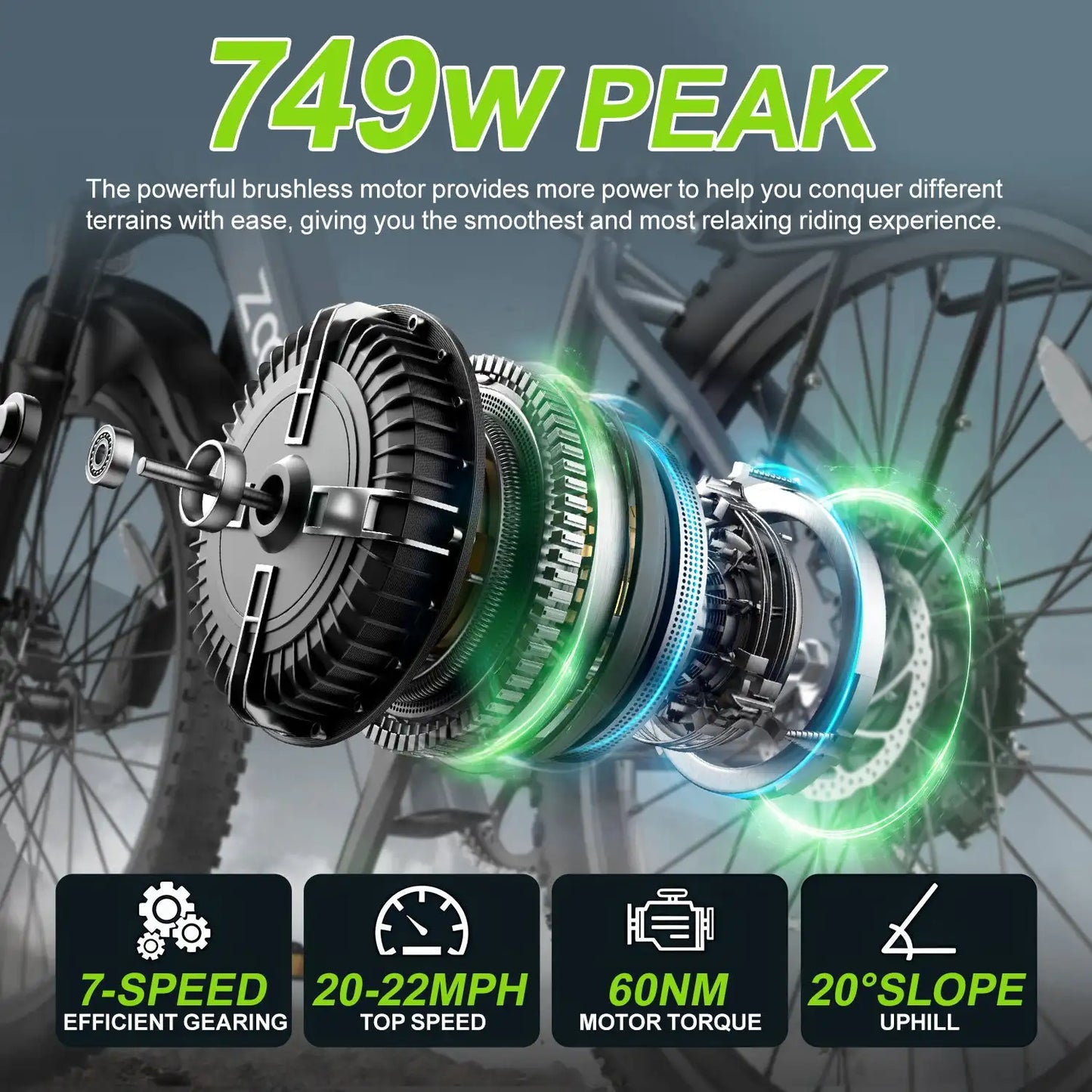 26-Inch 500W Electric Bike for Adults, 40 Miles 20Mph 360Wh Removable Battery, 7-Speed, 26-Inch Tires