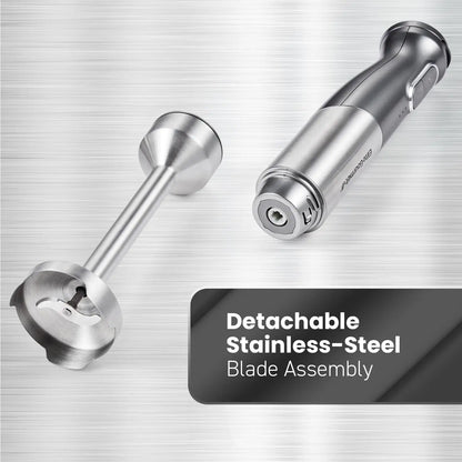 EHB1300 Cordless Hand Blender, Rechargeable Stick Mixer with Stainless Steel Blades, One-Touch Power, Portable, Charcoal Grey